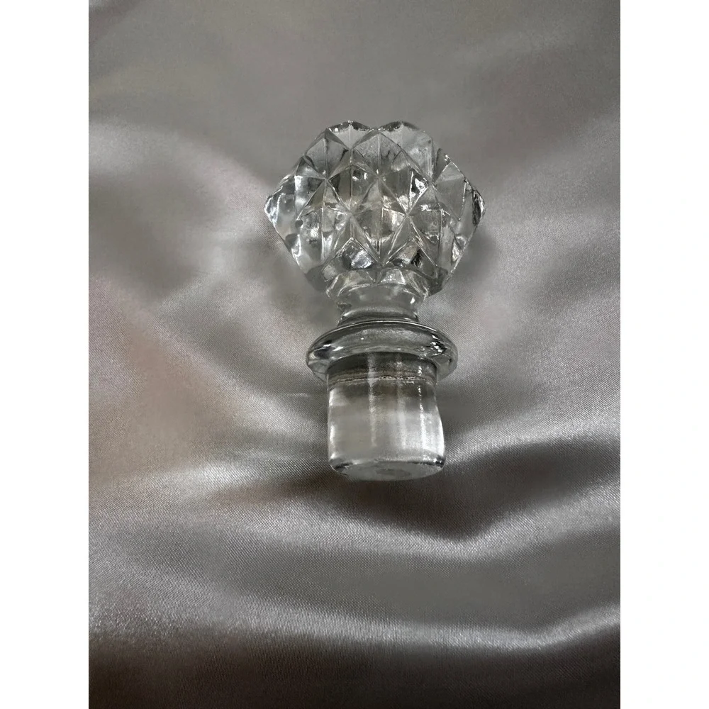 Vintage Kings Crown‎ Ruby Flash Glass Decanter with Stopper 12 Inch Hexagonal